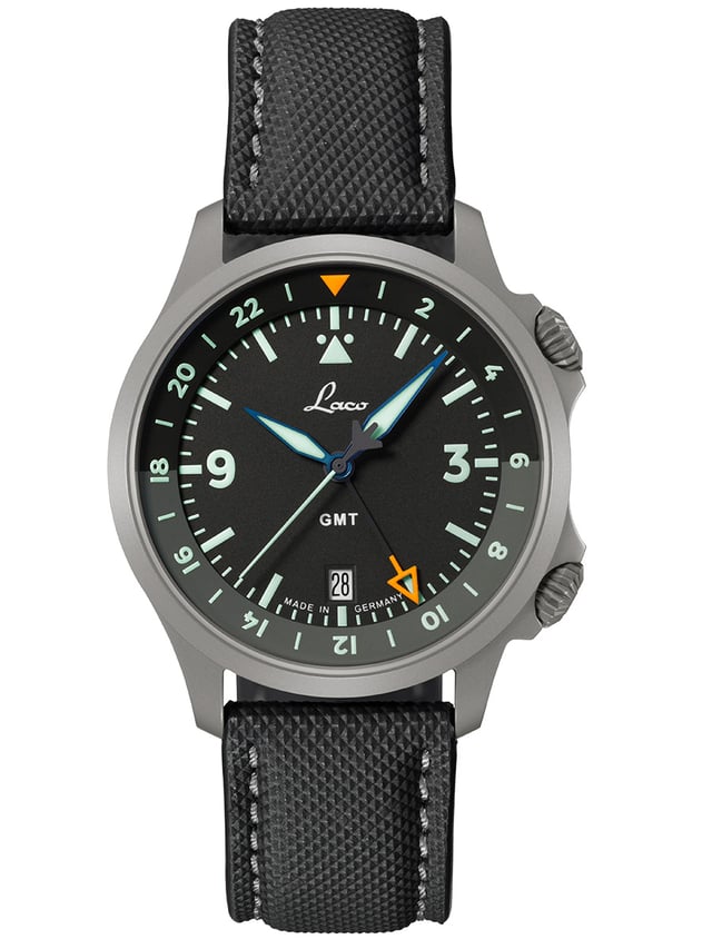 Laco Frankfurt 40 GMT: Frontansicht Uhr