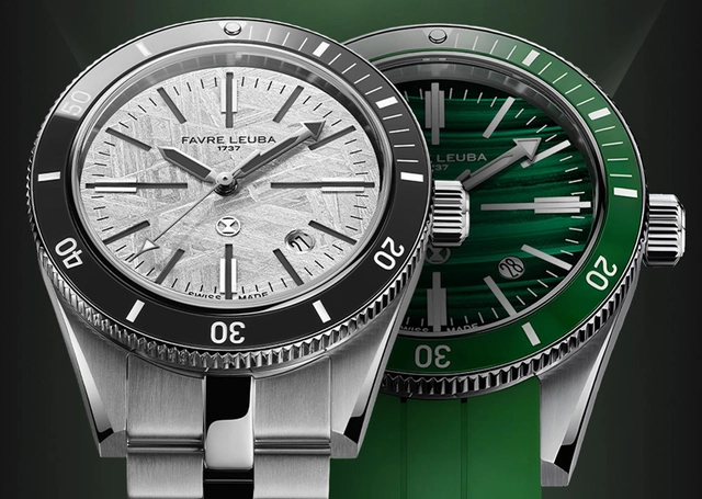 Favre Leuba Deep Raider Renaissance, Meteorite-und-Malachite, zwei Uhren