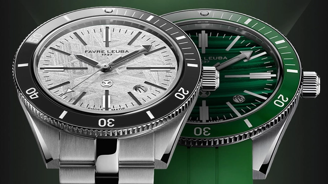Favre Leuba Deep Raider Renaissance, Meteorite-und-Malachite, zwei Uhren