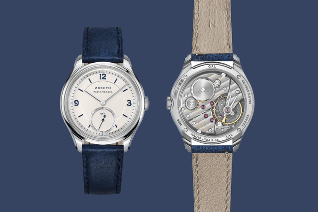 Front und rückseite der Zenith G.F.J. Calibre 135 Double Signed with Naoya Hida & Co.