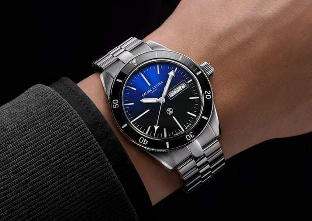 Favre Leuba: Deep Raider Day Date Blue Wristshot