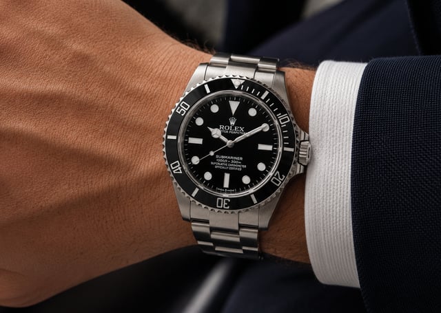 Rolex Submariner am Handgelenk, Taucheruhr mit Automatikwerk