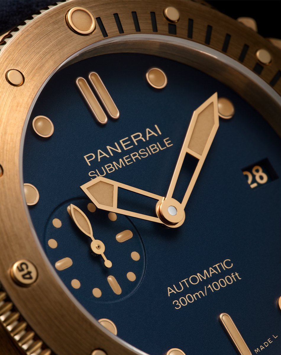 Panerai Submersible, moderne Taucheruhr mit Bronze-Gehäuse