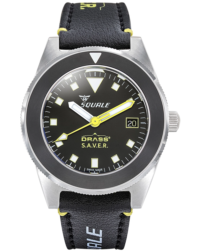 Squale – Drass S.A.V.E.R., professionelle Taucheruhr aus Edelstahl mit Automatikkaliber und schwarzem Zifferblatt