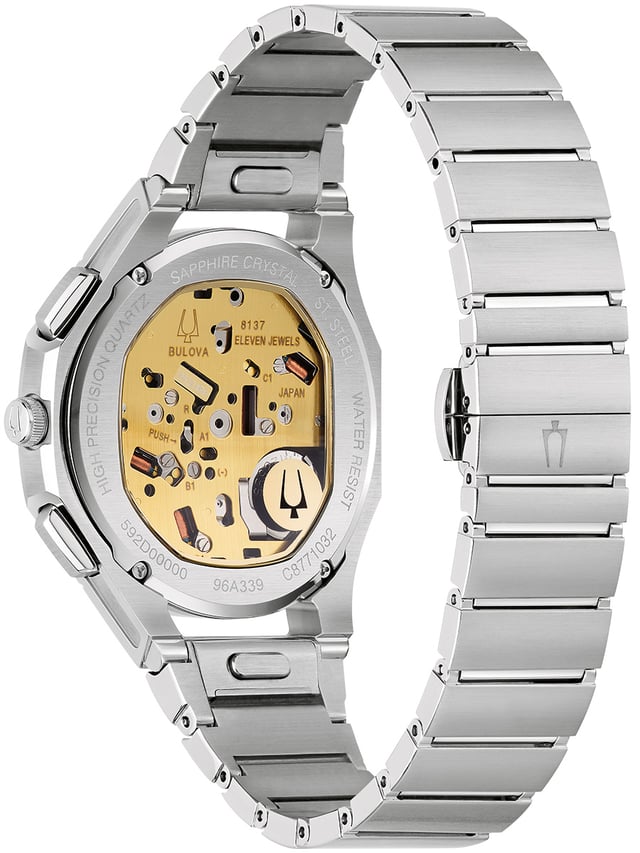 Bulova Curv Chronograph, Uhr Rückseite