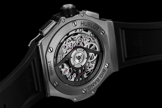 Hublot: Durch den Glasboden der Big Bang Original Unico sieht man das Manufakturkaliber HUB1280.
