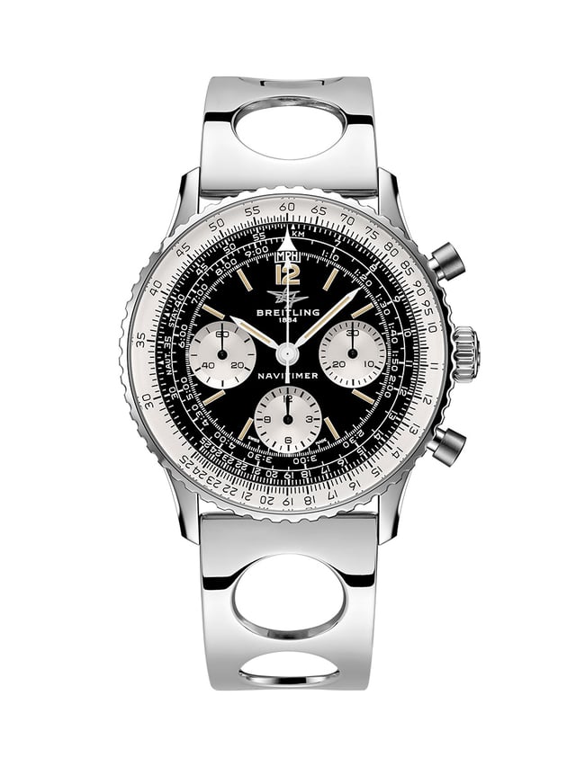 Breitling Navitimer B09 Chronograph 41 Tribute to Miles Davis: Frontansicht Uhr mit Racer Armband