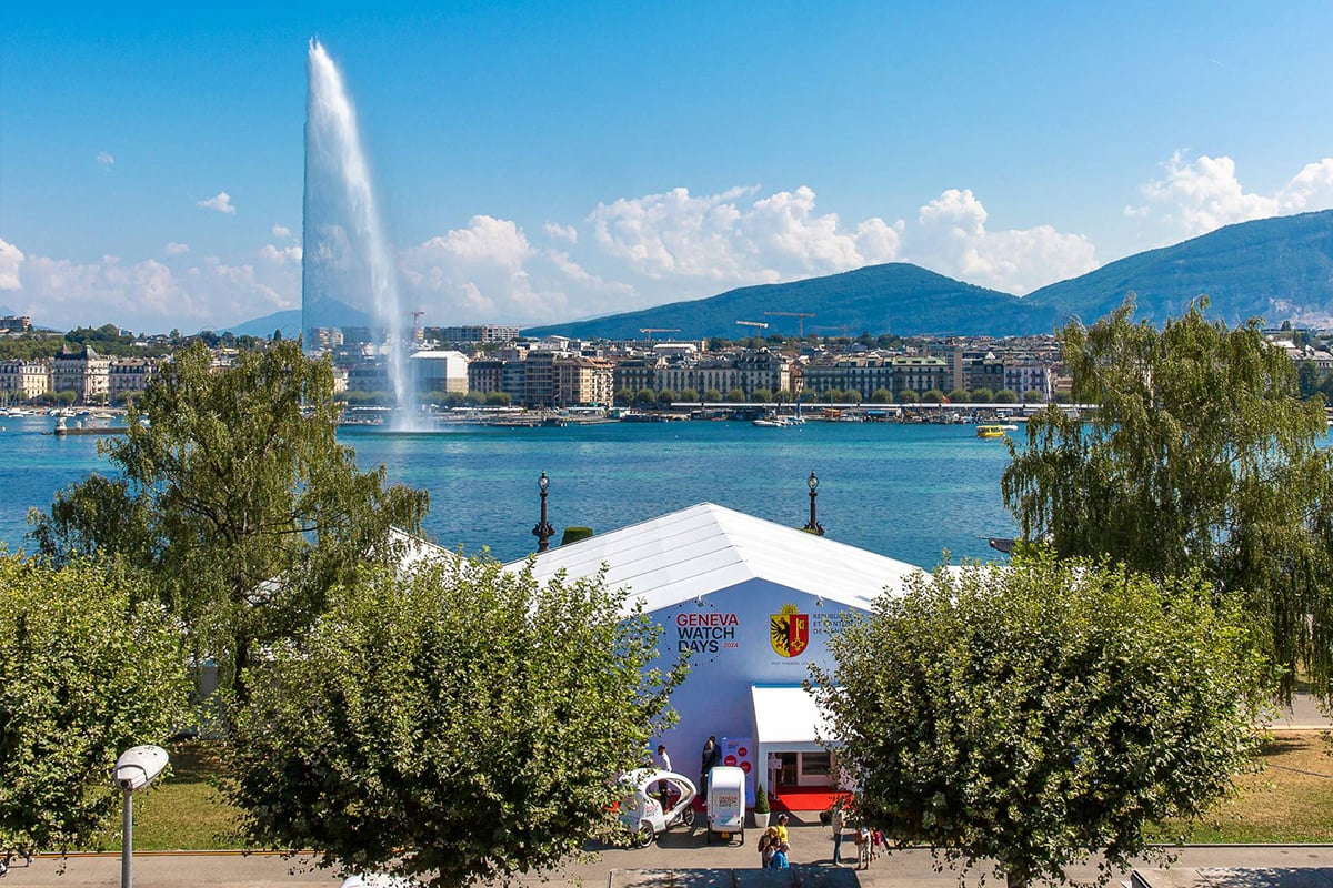 Geneva Watch Days mit Blick auf den Jet D'Eau