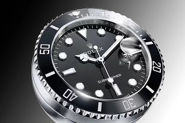 Rolex Submariner Date Tischuhr 80 mm, Edelstahl, Referenz 909010LN