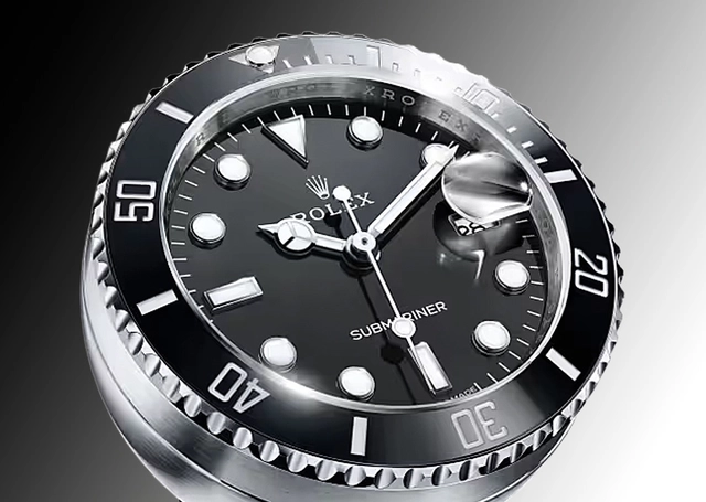 Rolex Submariner Date Tischuhr 80 mm, Edelstahl, Referenz 909010LN