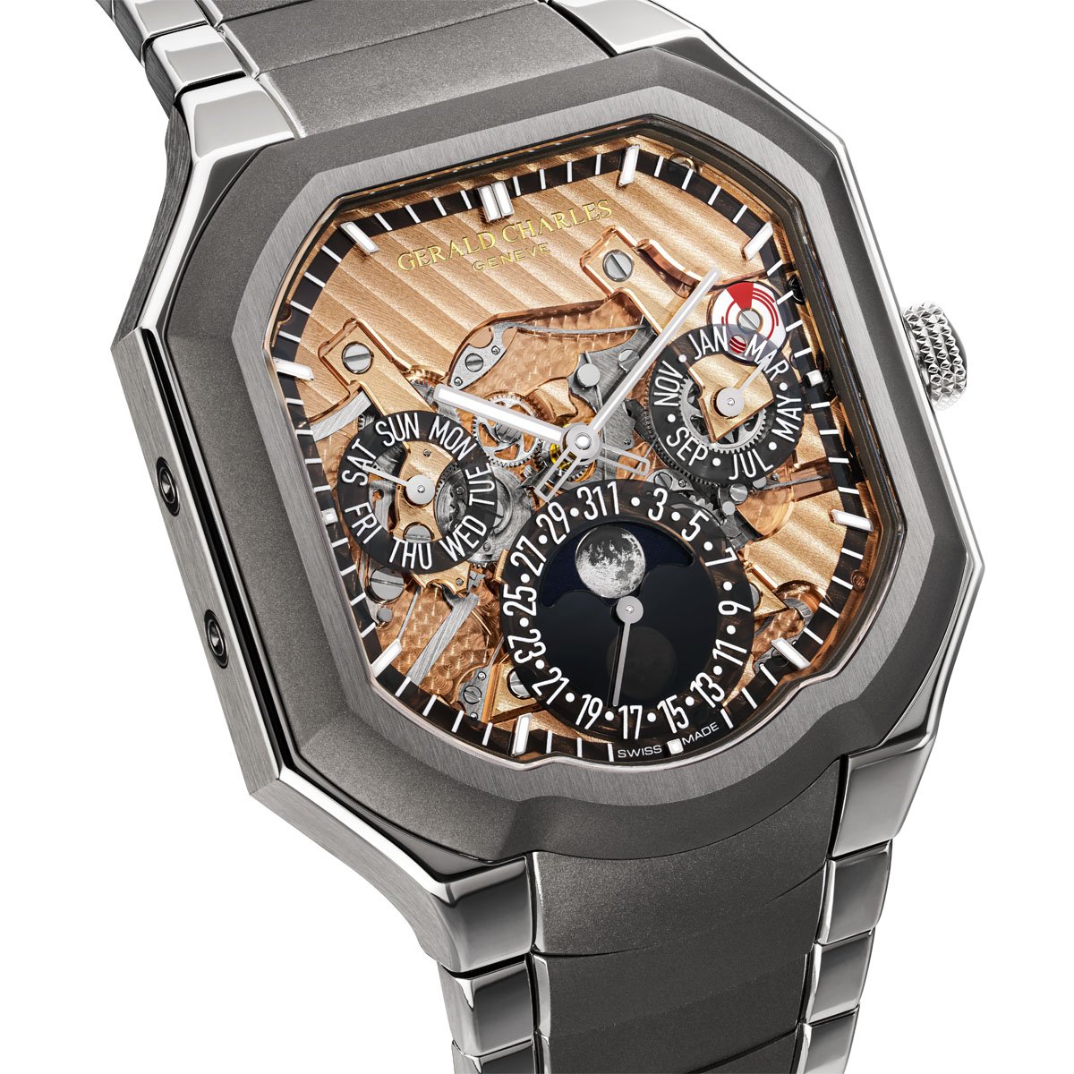 Gerald Charles: Masterlink Perpetual Calendar mit offenem Zifferblatt