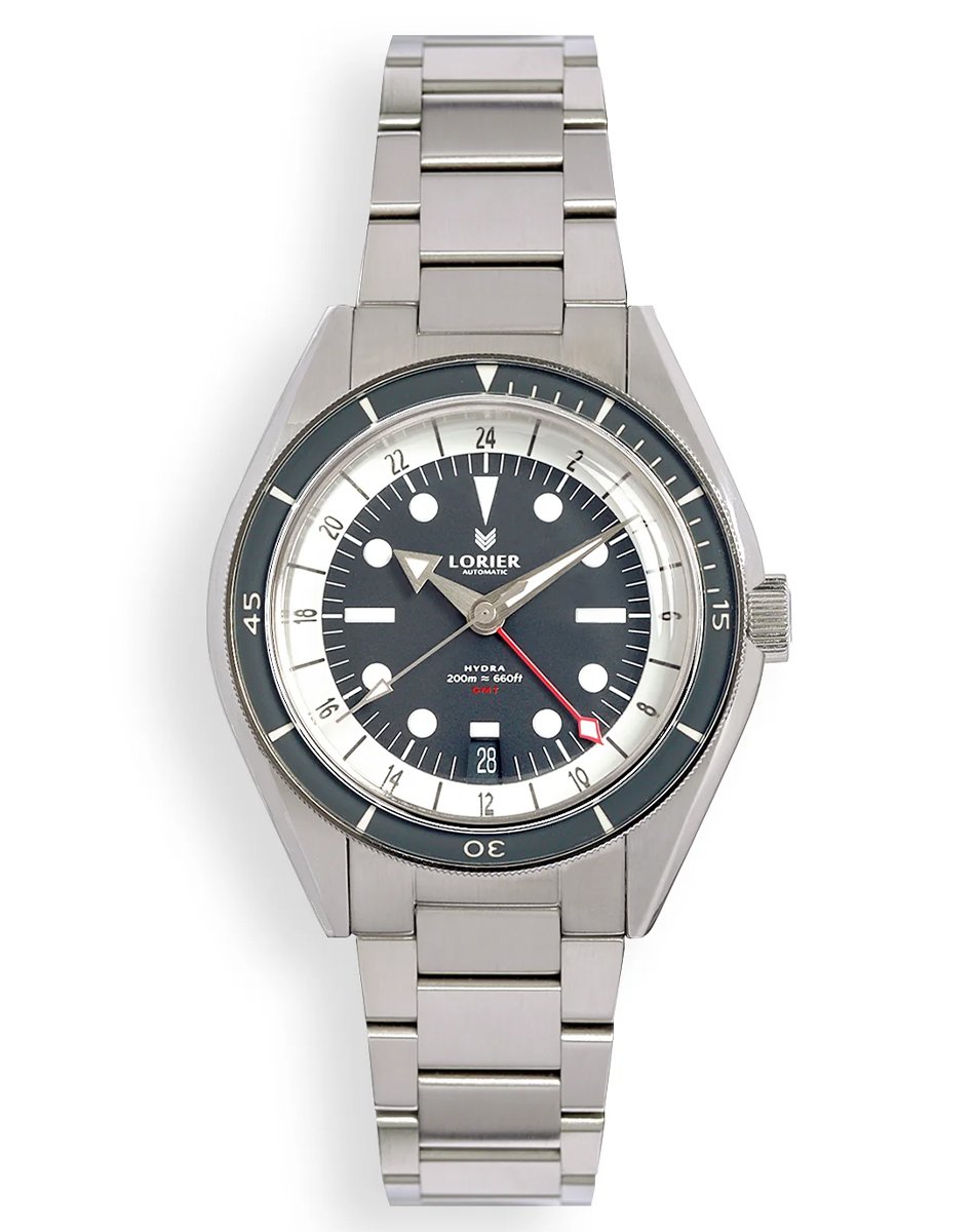 Lorier – Hydra Series III, Retro-Taucheruhr mit Automatikwerk und GMT-Funktion