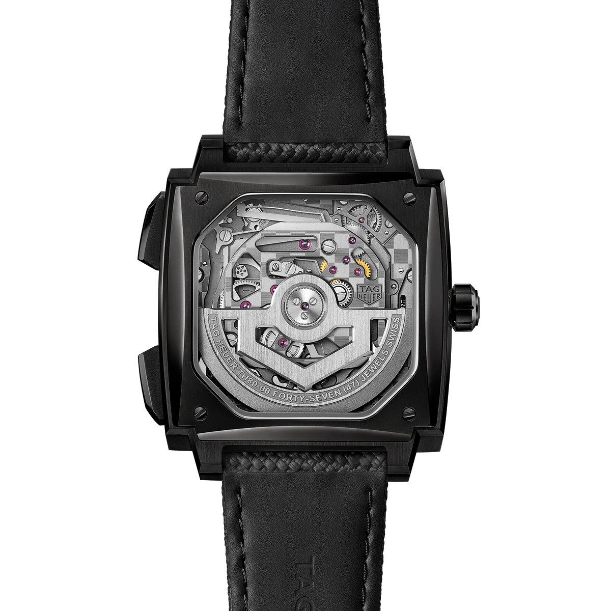 TAG Heuer Monaco Evergraph Gehäuseboden mit Blick auf das Kaliber TH80-00