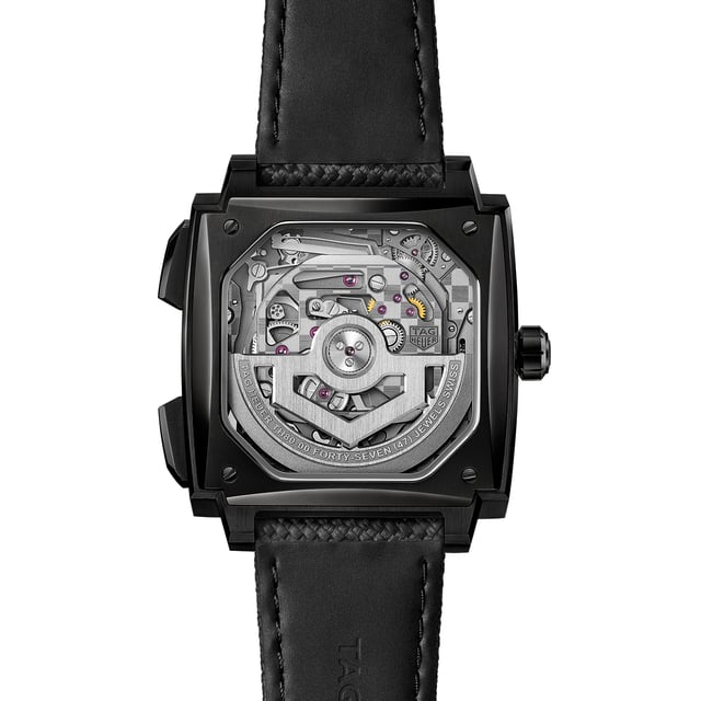 TAG Heuer Monaco Evergraph Gehäuseboden mit Blick auf das Kaliber TH80-00