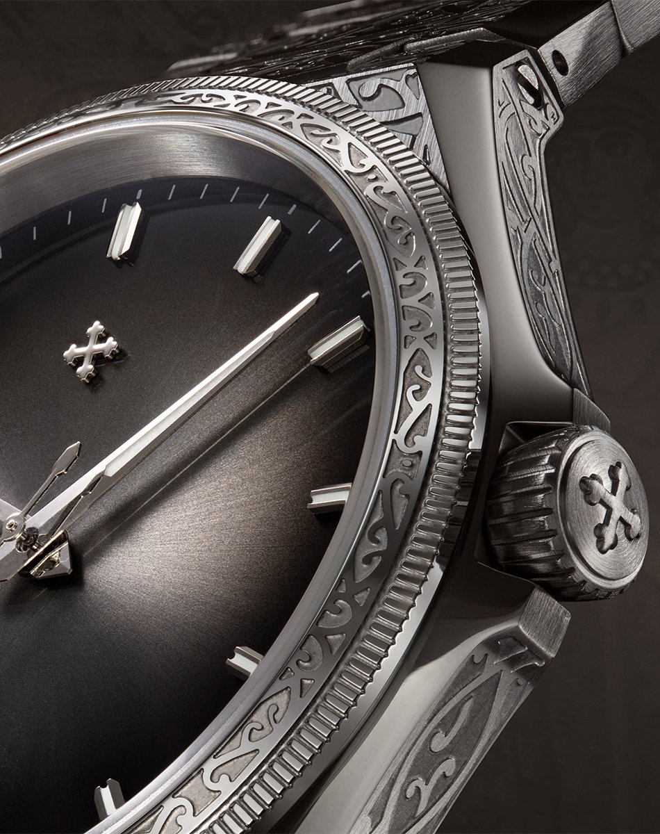 Venezianico – Arsenale Bizantino, Automatikuhr aus Edelstahl mit Ornamentik