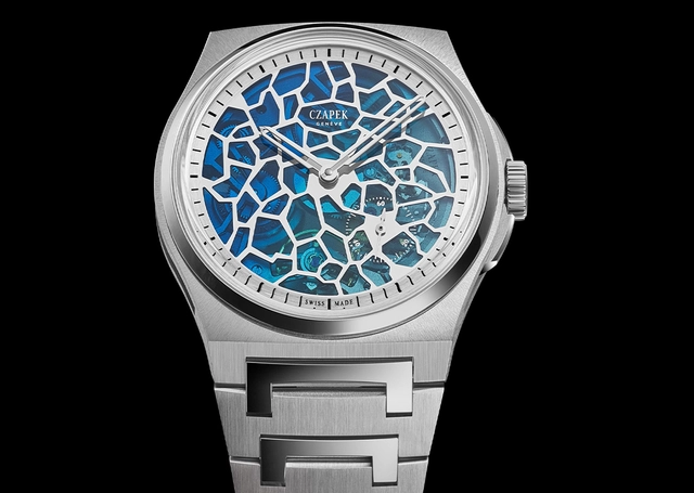 Czapek – Antarctique Plique-à-Jour Polar Blue, Automatikuhr mit Manufakturkaliber und Emaille-Zifferblatt