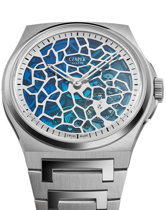 Czapek – Antarctique Plique-à-Jour Polar Blue, Automatikuhr mit Manufakturkaliber und Emaille-Zifferblatt