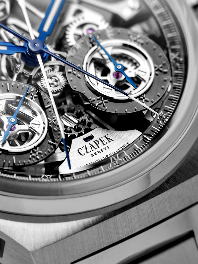 Czapek Antarctique Rattrapante RUR, Blick auf die Hilfszifferblätter