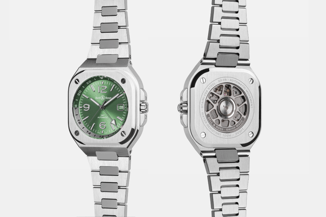 Front und Rückseite der Bell & Ross BR-05 GMT Green Steel
