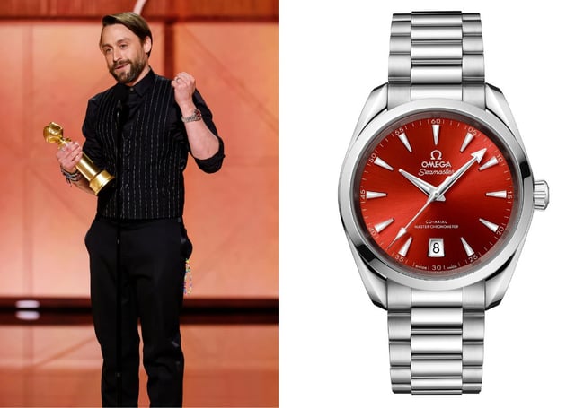 Kieran Culkin mit einer 38 mm Omega Seamaster Aqua Terra Shades