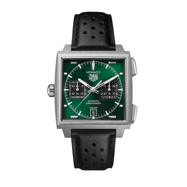 TAG Heuer Monaco Chronograph mit grünem Zifferblatt