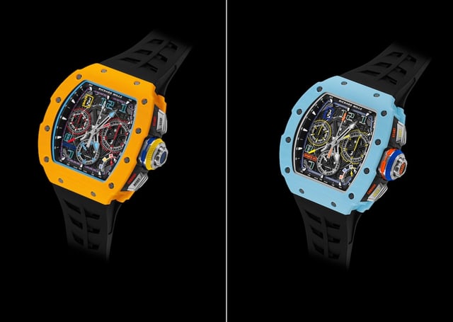 RM 65-01Automatic Split-Seconds Chronograph in hellblau und gelb