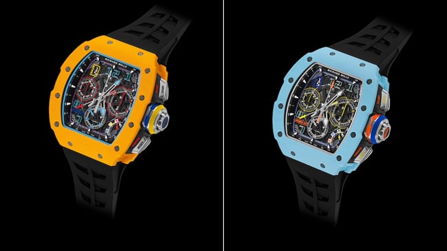 RM 65-01Automatic Split-Seconds Chronograph in hellblau und gelb