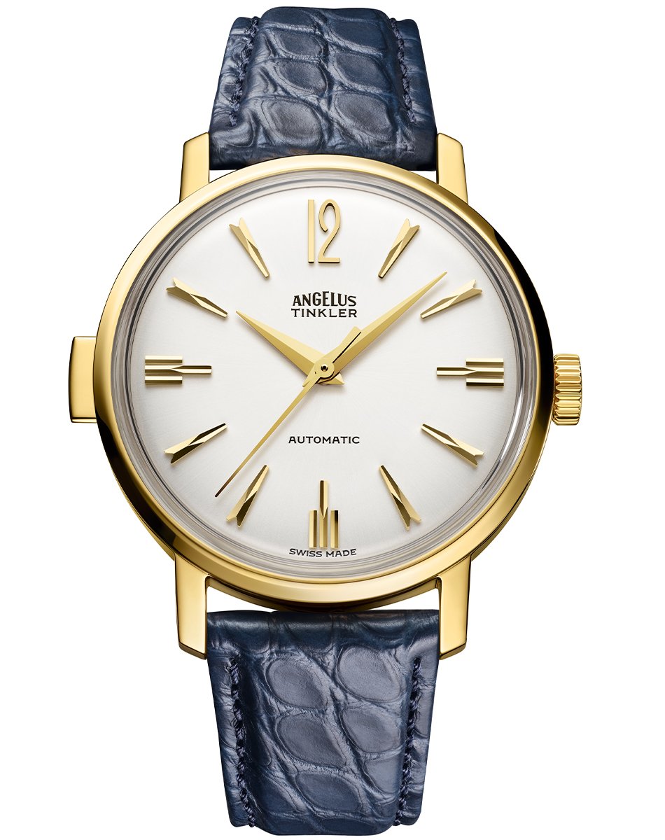 Angelus – Tinkler 1958, historisch inspirierte Spezialuhr mit Automatikwerk und hellem Zifferblatt