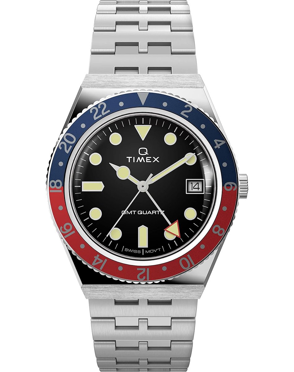 Q Timex GMT, erschwingliche GMT-Uhr mit Quarzwerk