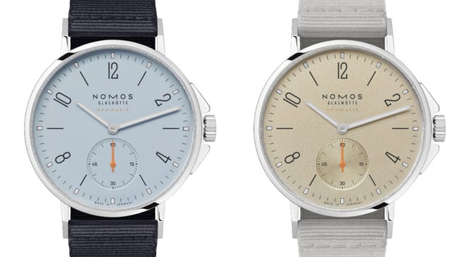 Nomos Glashuette Ahoi neomatik sky und sand: zwei Uhren