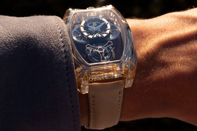 Artya: Purity Moissanite Curvy Tourbillon Wristshot