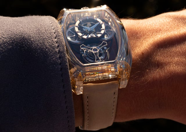 Artya: Purity Moissanite Curvy Tourbillon Wristshot