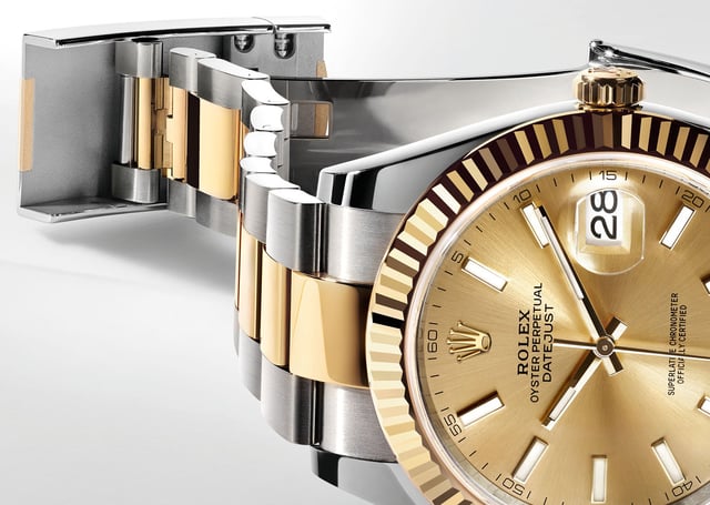 Rolex: Datejust 41 in Oystersteel und Gelbgold Ref. 126333 - Close-up