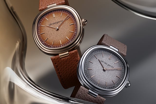 Gérald Genta – Geneva Time Only, Dresswatch aus Gold mit Automatikwerk und Lederband