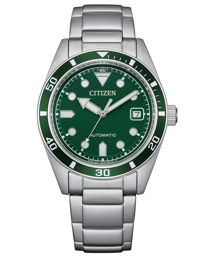 Citizen: Automatik Automatik - Diver-Style, Ref. NJ0220-52X, grünes Zifferblatt und Metallband