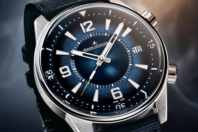 Nahaufnahme des Zifferblattes der Jaeger-LeCoultre Polaris Date