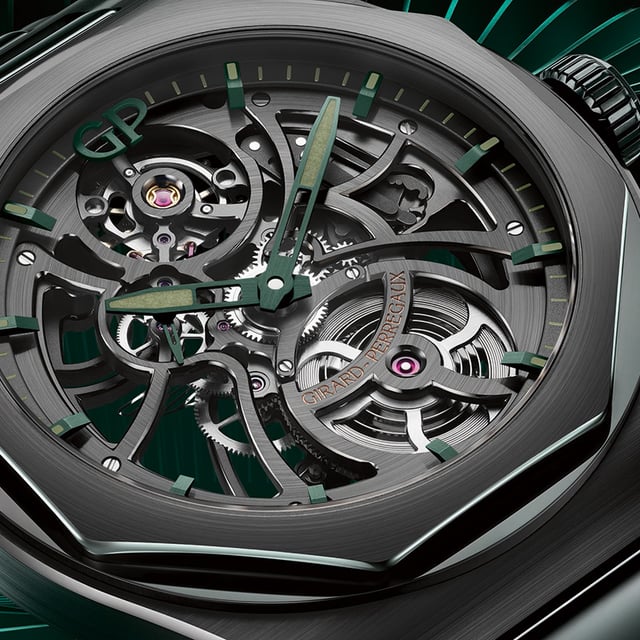 Girard-Perregaux Laureato Skeleton Aston Martin Edition, Zifferblatt Close-up