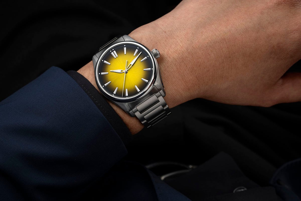 H. Moser & Cie.: Pioneer Centre Seconds Sunny-Side Up Wristshot Moser