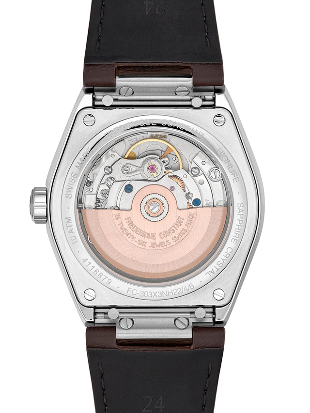 Frederique Constant: Highlife Bavaria COSC Automatik Special Edition, Boden und Uhrwerk