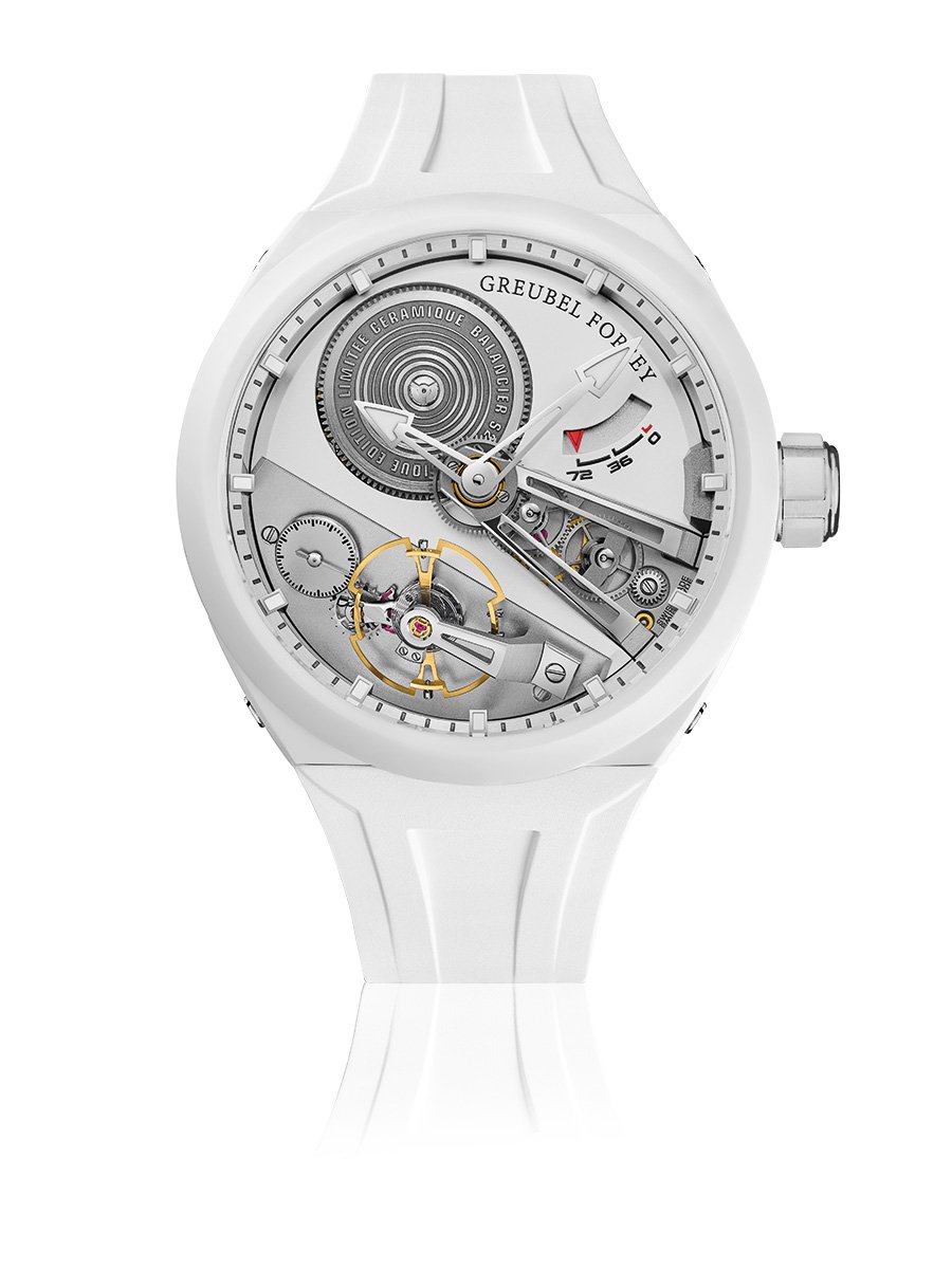 Greubel Forsey Balancier Convexe S², Uhr in weißer Keramik