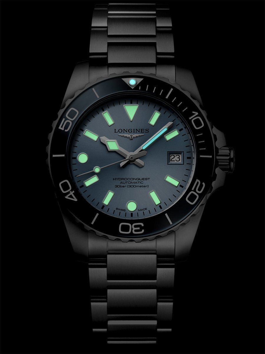 Longines HydroConquest, Ref. L3.779.4.98, Nachtansicht Uhr