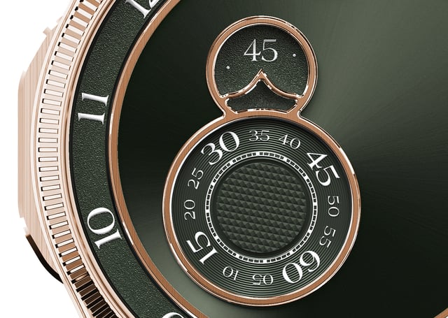 Trilobe – Trente-Deux-Kollektion, goldene Uhr mit ungewöhnlicher Zeitanzeige