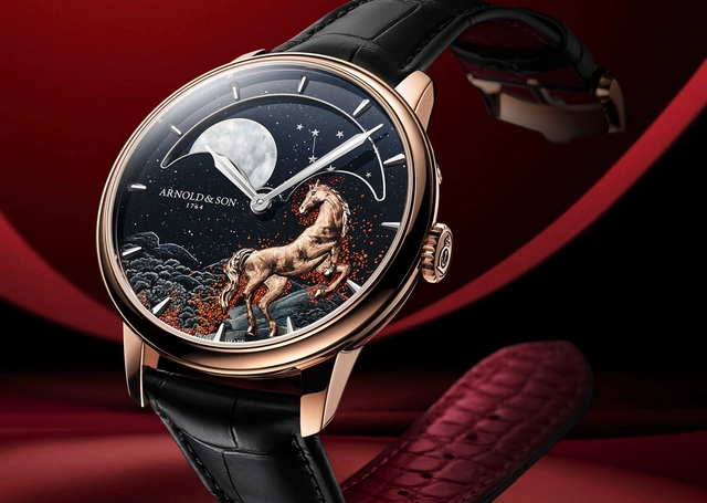 Arnold & Son: Perpetual Moon 41.5 Red Gold "Year of the Horse"