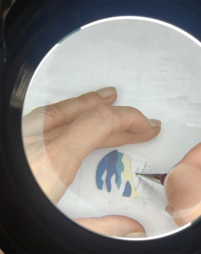 Schaefer & Companions – Solune Grand Art Antarctica Straw Marquetry, Automatikuhr mit kunstvollem Zifferblatt