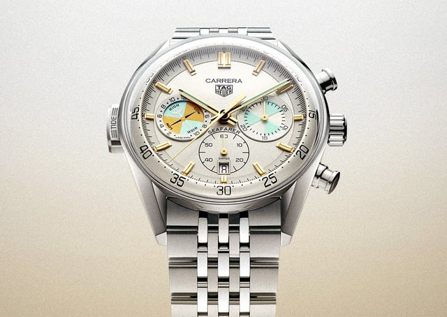TAG Heuer Carrera Chronograph Seafarer, Edelstahluhr, Frontansicht