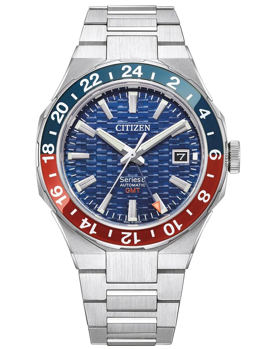 Citizen Series 8 GMT, Toolwatch mit rot-blauer Lünette aus Edelstahl