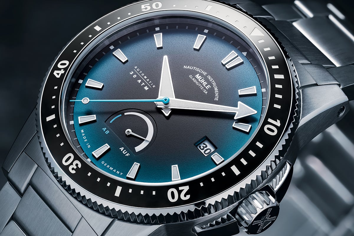 Mühle-Glashütte Sportivo Power Dive: Zifferblattdetail