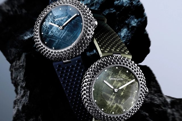 Gérald Genta, zwei Gentissima Oursin Uhren mit 41-mm und Meteorit-Zifferblättern