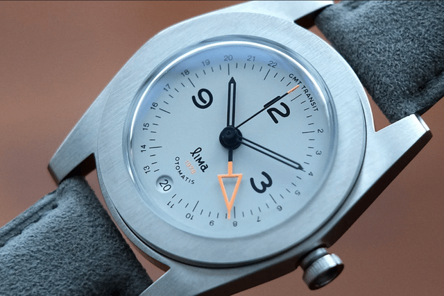 Lima – GMT Transit Grey, Edelstahluhr mit GMT-Funktion und grauem Zifferblatt
