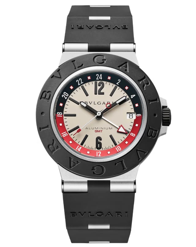 Bvlgari – Aluminium GMT, Armbanduhr mit Kautschukband und GMT-Komplikation